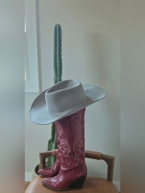 Bailey Renegade Cowpuncher Hat Size 7 Gray Blue Gunmetal Western Cowboy Stetson